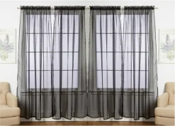 J&V TEXTILES 4-Pack Value: Solid Sheer Window Curtain Panels