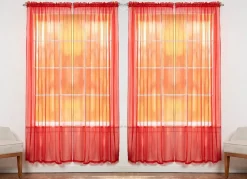 J&V TEXTILES 4-Pack Value: Solid Sheer Window Curtain Panels