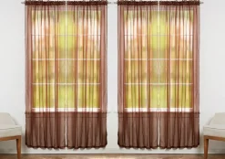 J&V TEXTILES 4-Pack Value: Solid Sheer Window Curtain Panels