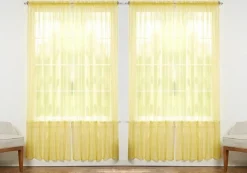 J&V TEXTILES 4-Pack Value: Solid Sheer Window Curtain Panels