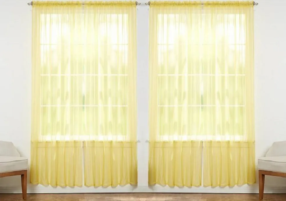 J&V TEXTILES 4-Pack Value: Solid Sheer Window Curtain Panels