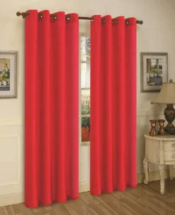 J&V TEXTILES 2 Panels Solid Grommet Faux Silk Window Curtain Drapes Treatment in 84