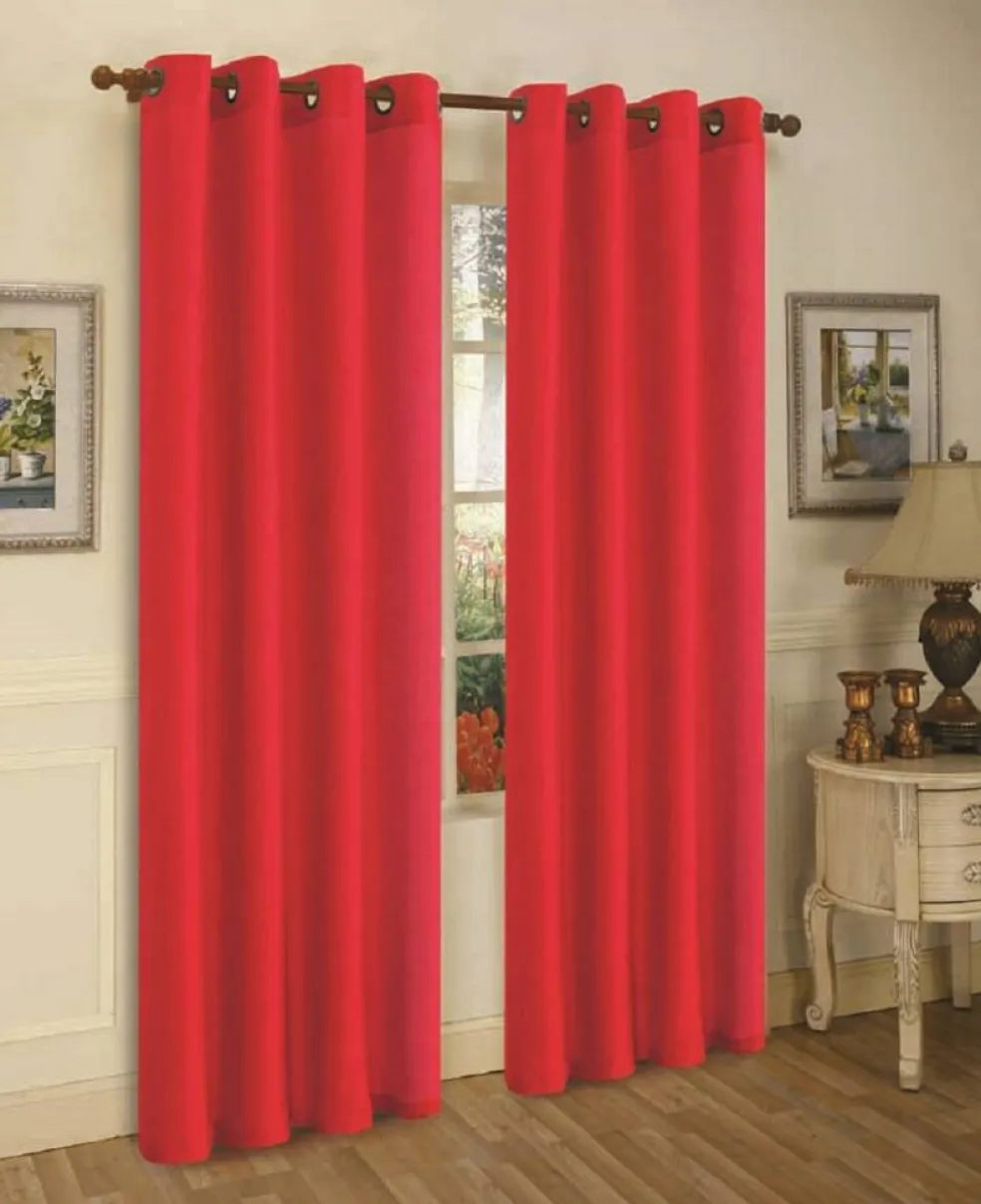 J&V TEXTILES 2 Panels Solid Grommet Faux Silk Window Curtain Drapes Treatment in 84" Length