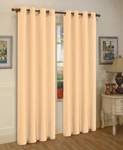 J&V TEXTILES 2 Panels Solid Grommet Faux Silk Window Curtain Drapes Treatment in 84