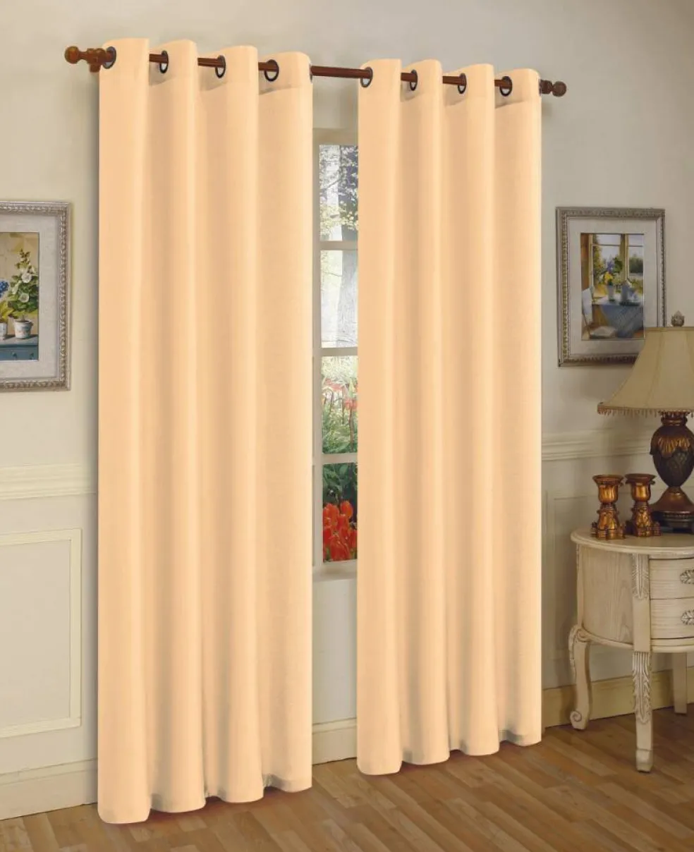 J&V TEXTILES 2 Panels Solid Grommet Faux Silk Window Curtain Drapes Treatment in 84" Length