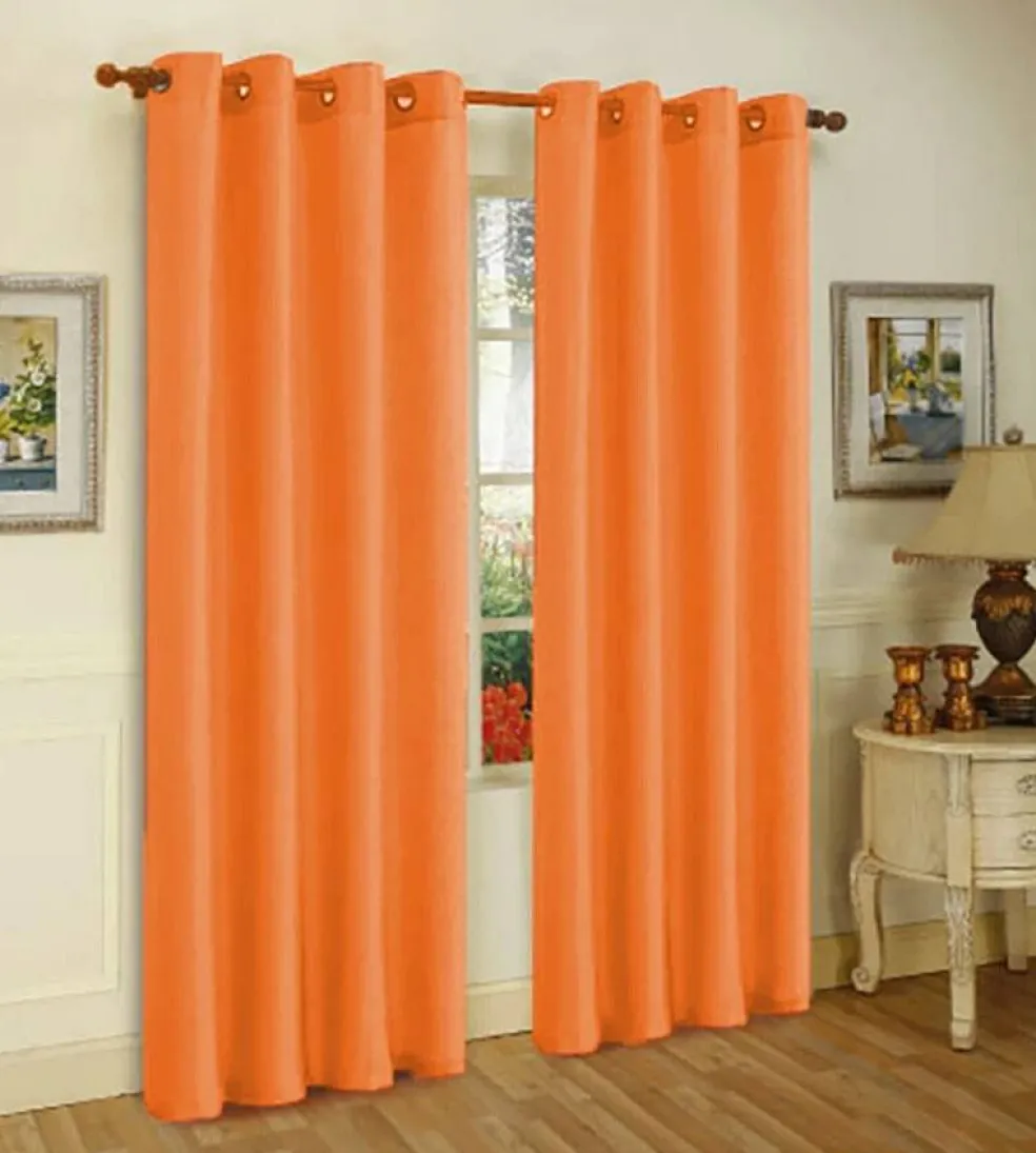 J&V TEXTILES 2 Panels Solid Grommet Faux Silk Window Curtain Drapes Treatment in 84" Length