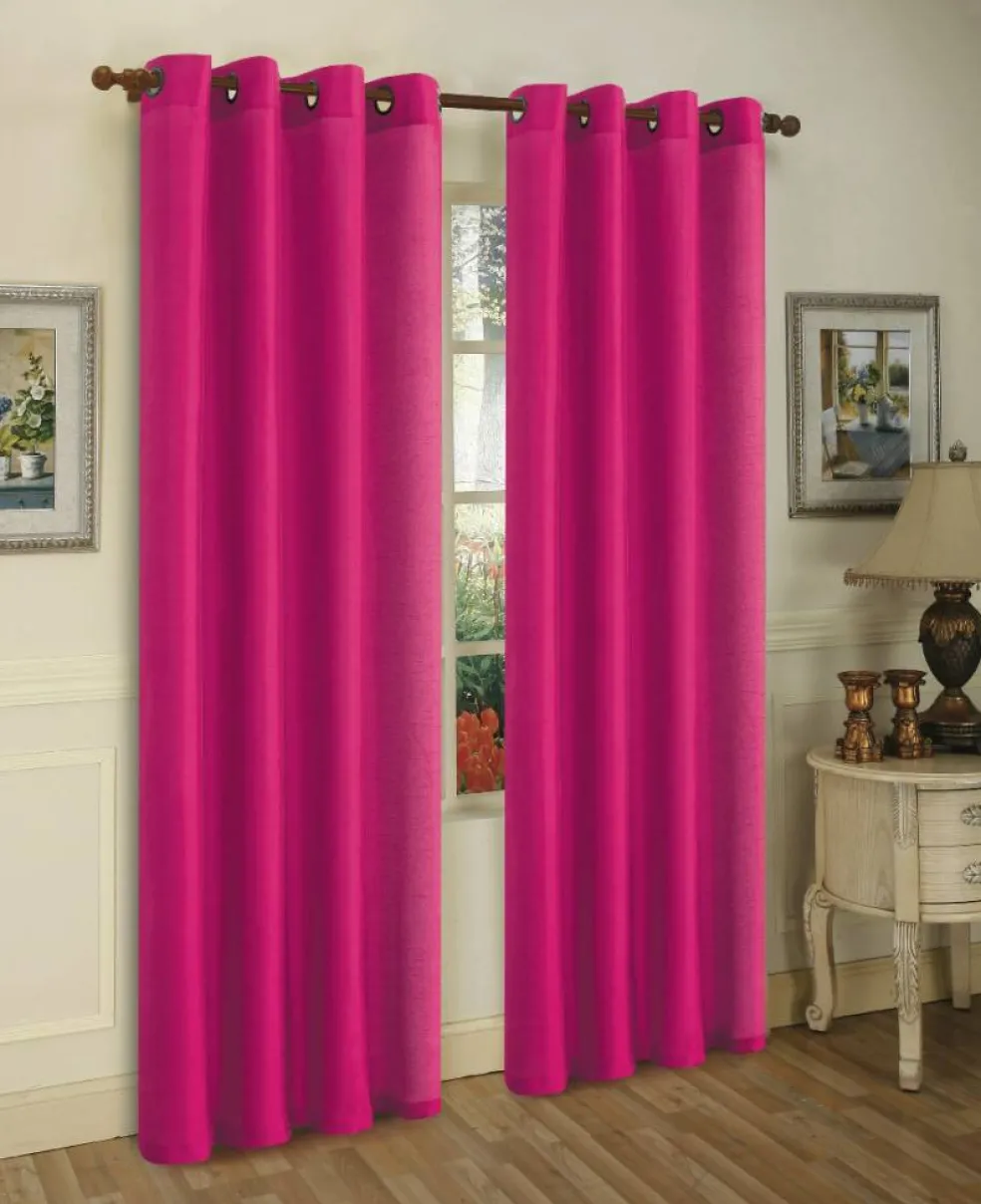 J&V TEXTILES 2 Panels Solid Grommet Faux Silk Window Curtain Drapes Treatment in 84" Length