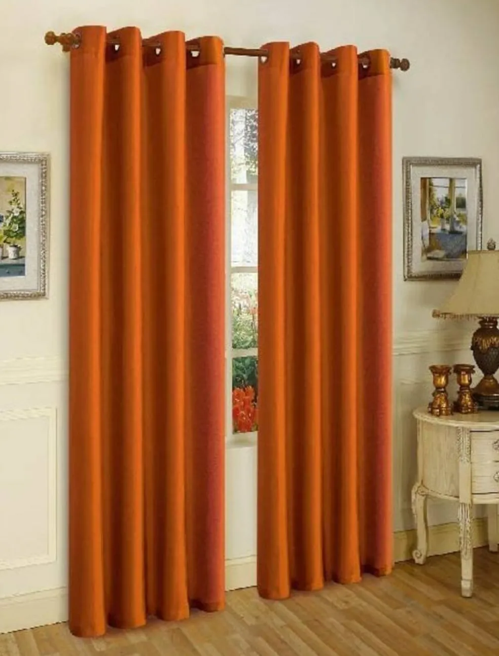 J&V TEXTILES 2 Panels Solid Grommet Faux Silk Window Curtain Drapes Treatment in 84" Length