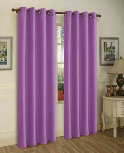 J&V TEXTILES 2 Panels Solid Grommet Faux Silk Window Curtain Drapes Treatment in 84