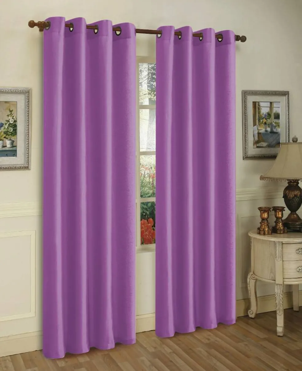 J&V TEXTILES 2 Panels Solid Grommet Faux Silk Window Curtain Drapes Treatment in 84" Length