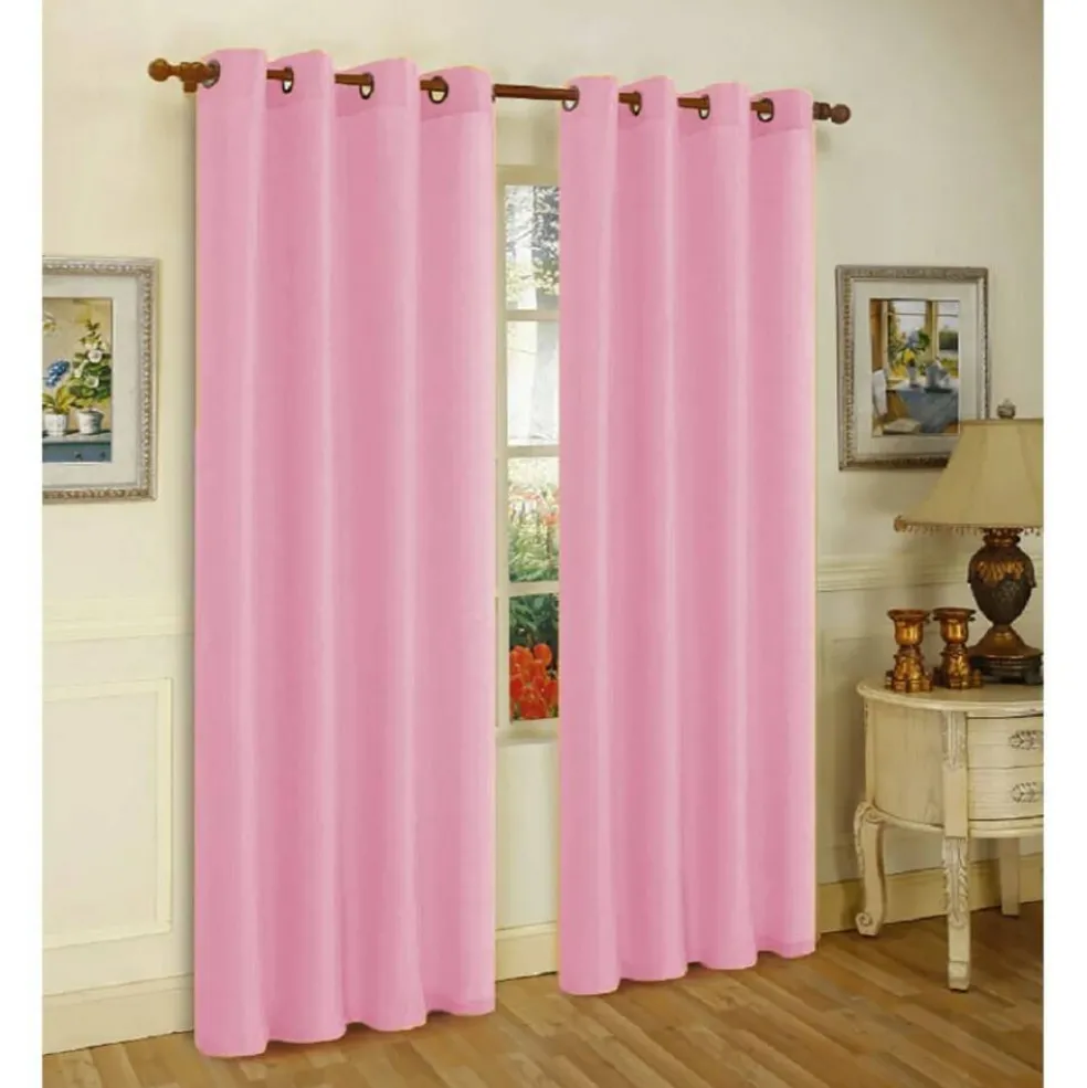 J&V TEXTILES 2 Panels Solid Grommet Faux Silk Window Curtain Drapes Treatment in 84" Length