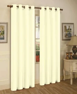 J&V TEXTILES 2 Panels Solid Grommet Faux Silk Window Curtain Drapes Treatment in 84