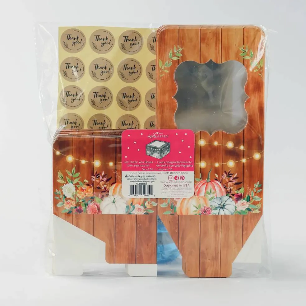 Kate Aspen Fall Cookie Boxes with Window & Seal Stickers, 30ct.