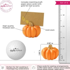 Kate Aspen Orange Pumpkin Place Card Holders, 6ct.