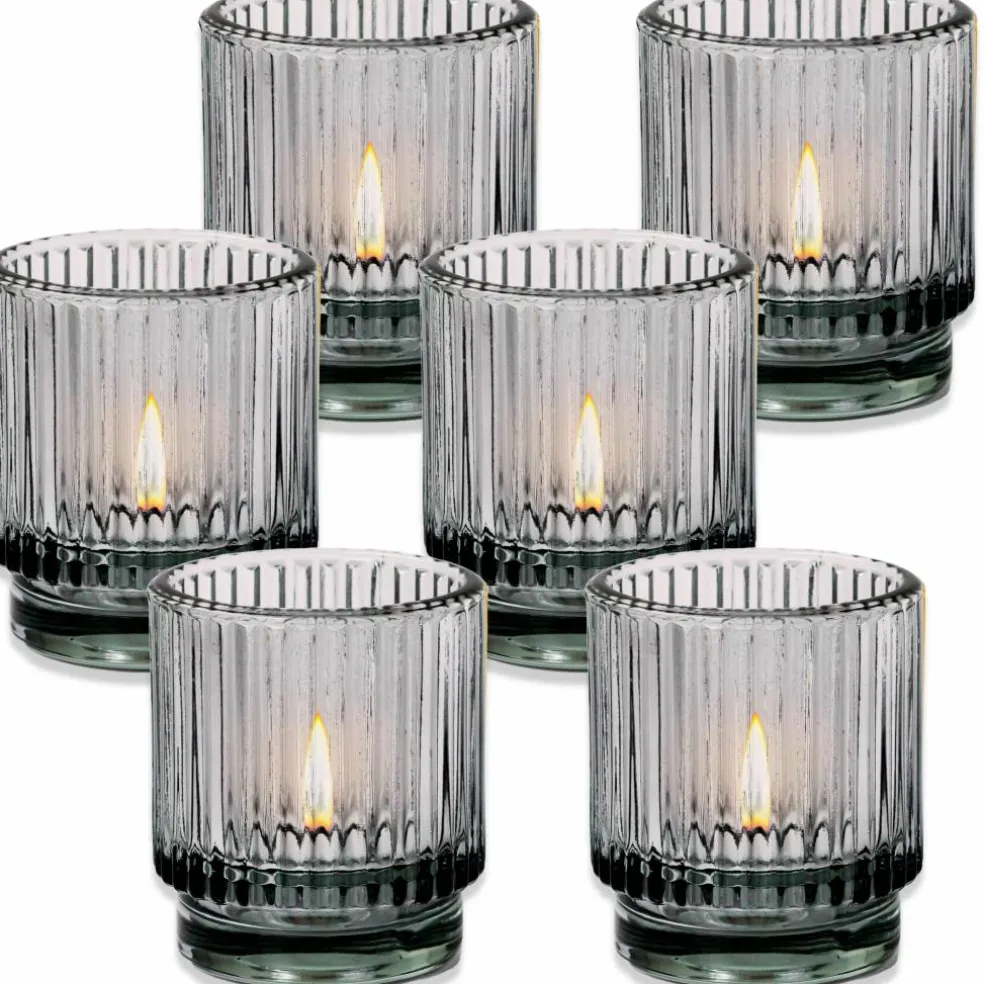Kate Aspen® Ribbed Glass Votive Candle Holder Set