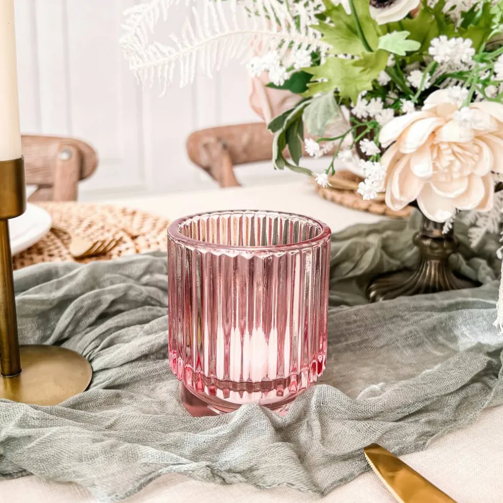 Kate Aspen® Ribbed Glass Votive Candle Holder Set