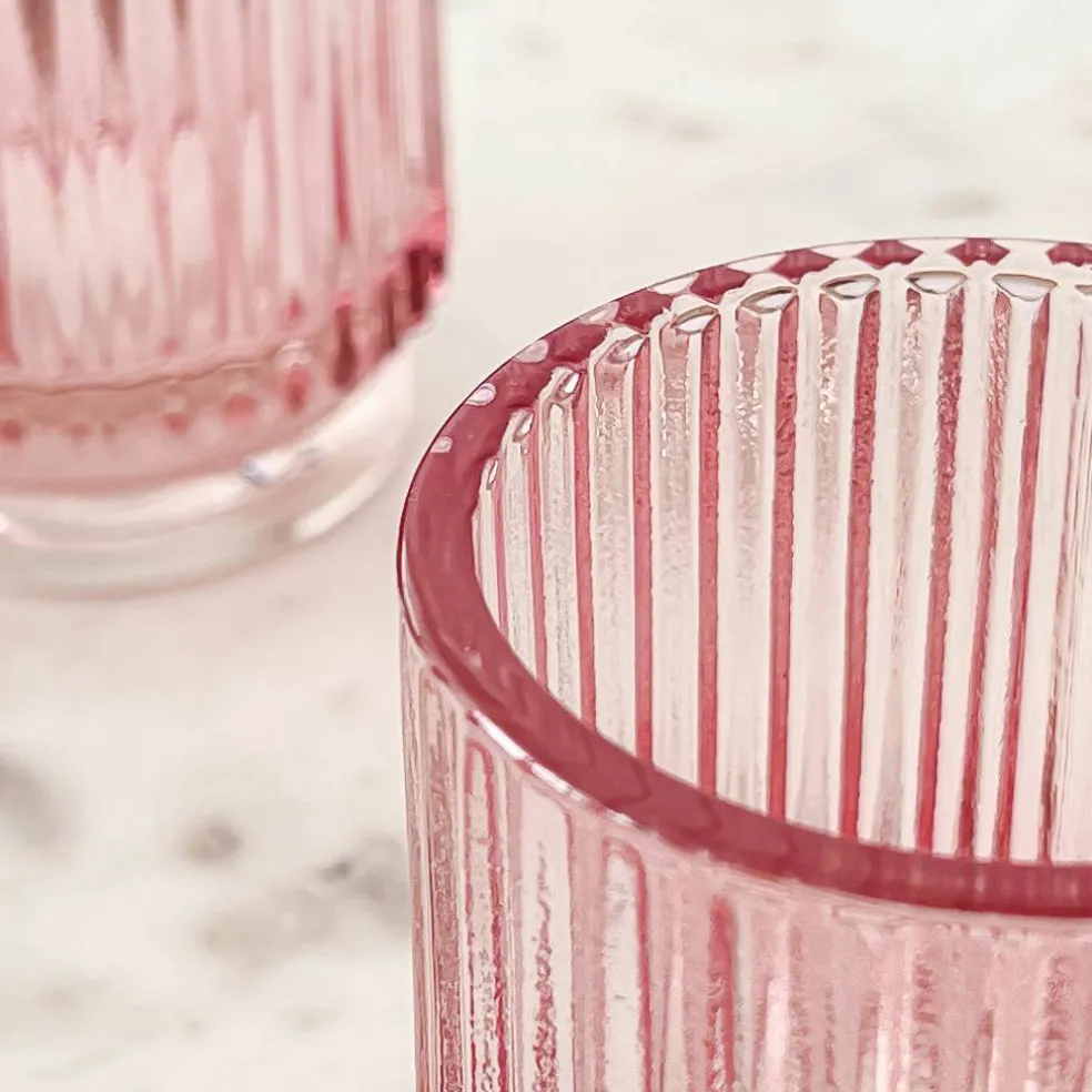 Kate Aspen® Ribbed Glass Votive Candle Holder Set