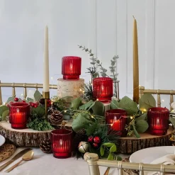 Kate Aspen® Ribbed Glass Votive Candle Holder Set