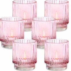 Kate Aspen® Ribbed Glass Votive Candle Holder Set