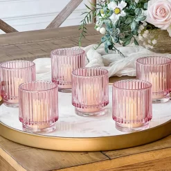 Kate Aspen® Ribbed Glass Votive Candle Holder Set