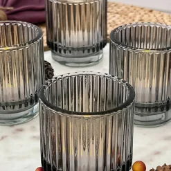 Kate Aspen® Ribbed Glass Votive Candle Holder Set