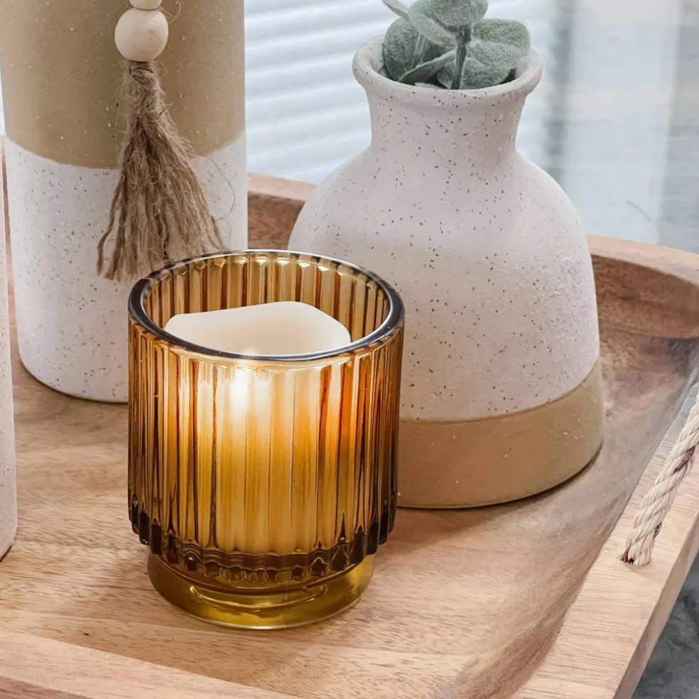 Kate Aspen® Ribbed Glass Votive Candle Holder Set