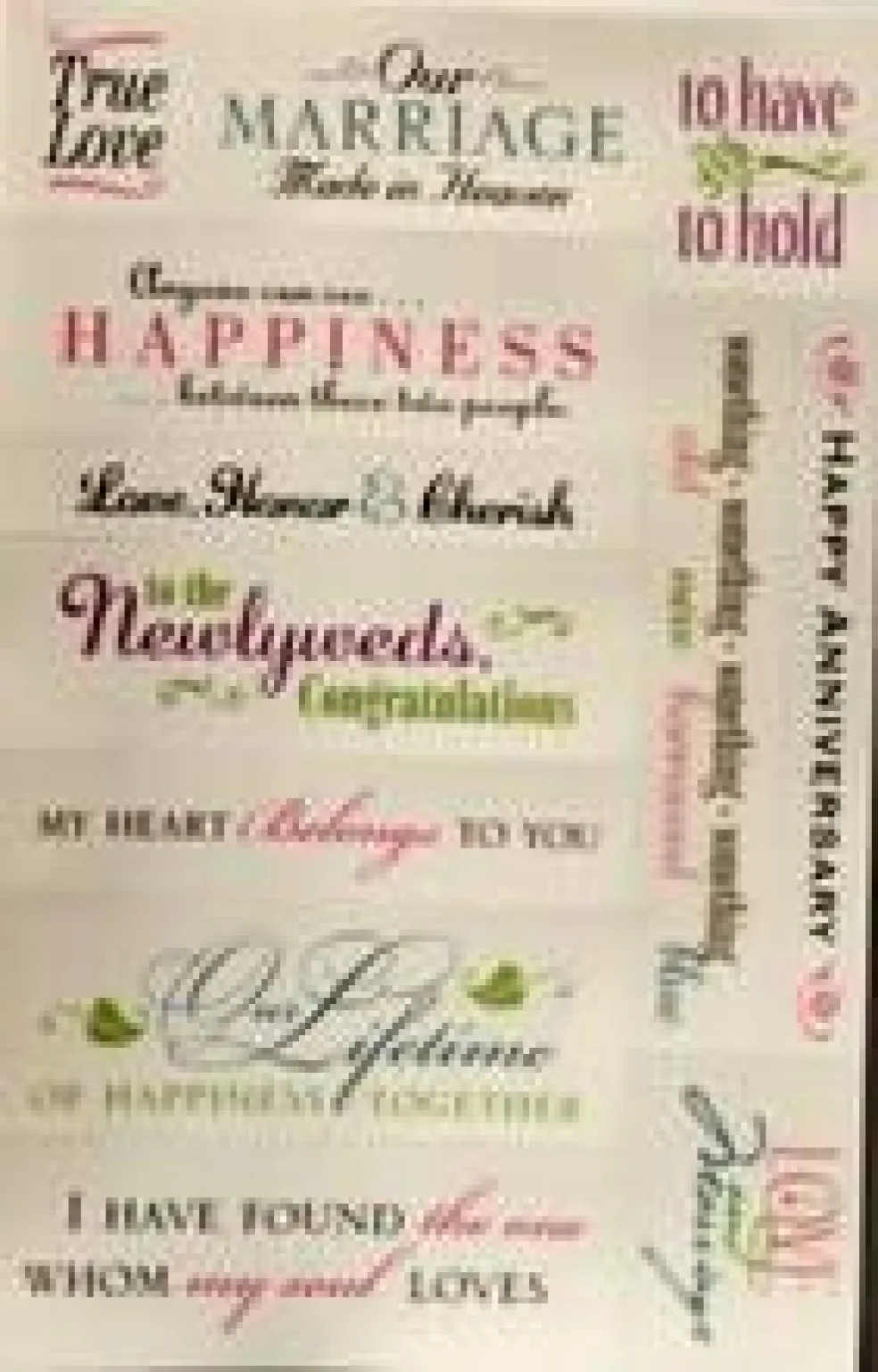 K & Company Marriage, Love & Anniversary Vellum Stickers