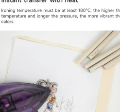 Kearing® Iron On Transfer Markers | 3.5mm Heat Transfer Pens for Fabric Craft, Personalized tShirt, Embroidery Drafting & Custom DIY Design