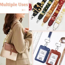 Keychain Bulk with Key Chain Swivel Hook D Rings and Slide Buckles for Handbag Purse Hardware Craft (1 Inch)