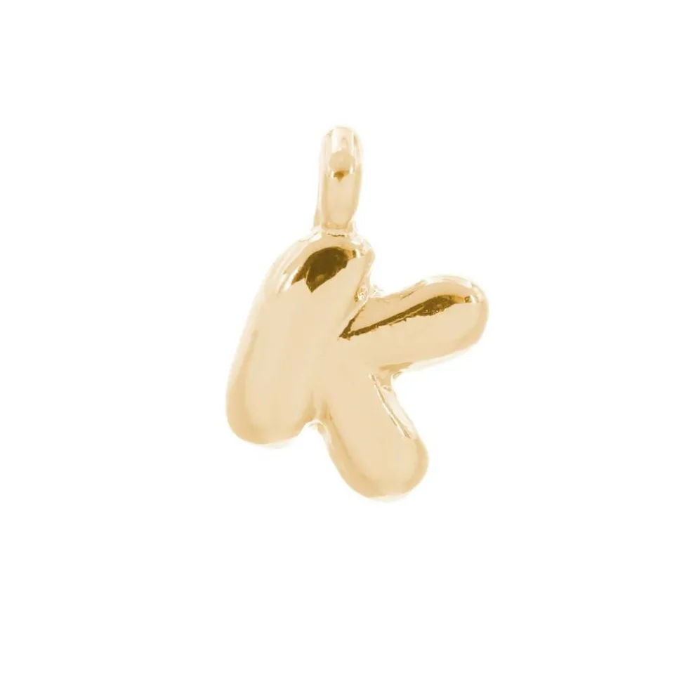 14K Gold Plated Metal Bubble Letter Charm by Bead Landing™