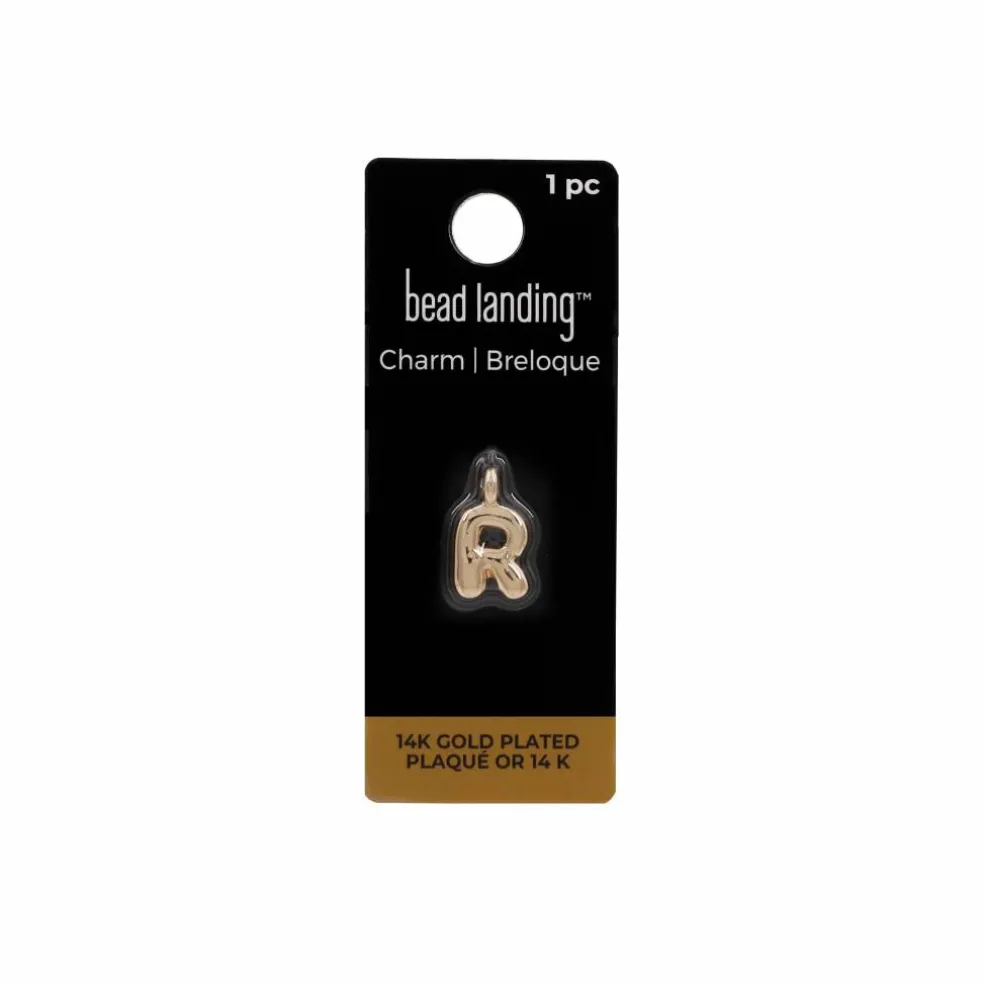 14K Gold Plated Metal Bubble Letter Charm by Bead Landing™