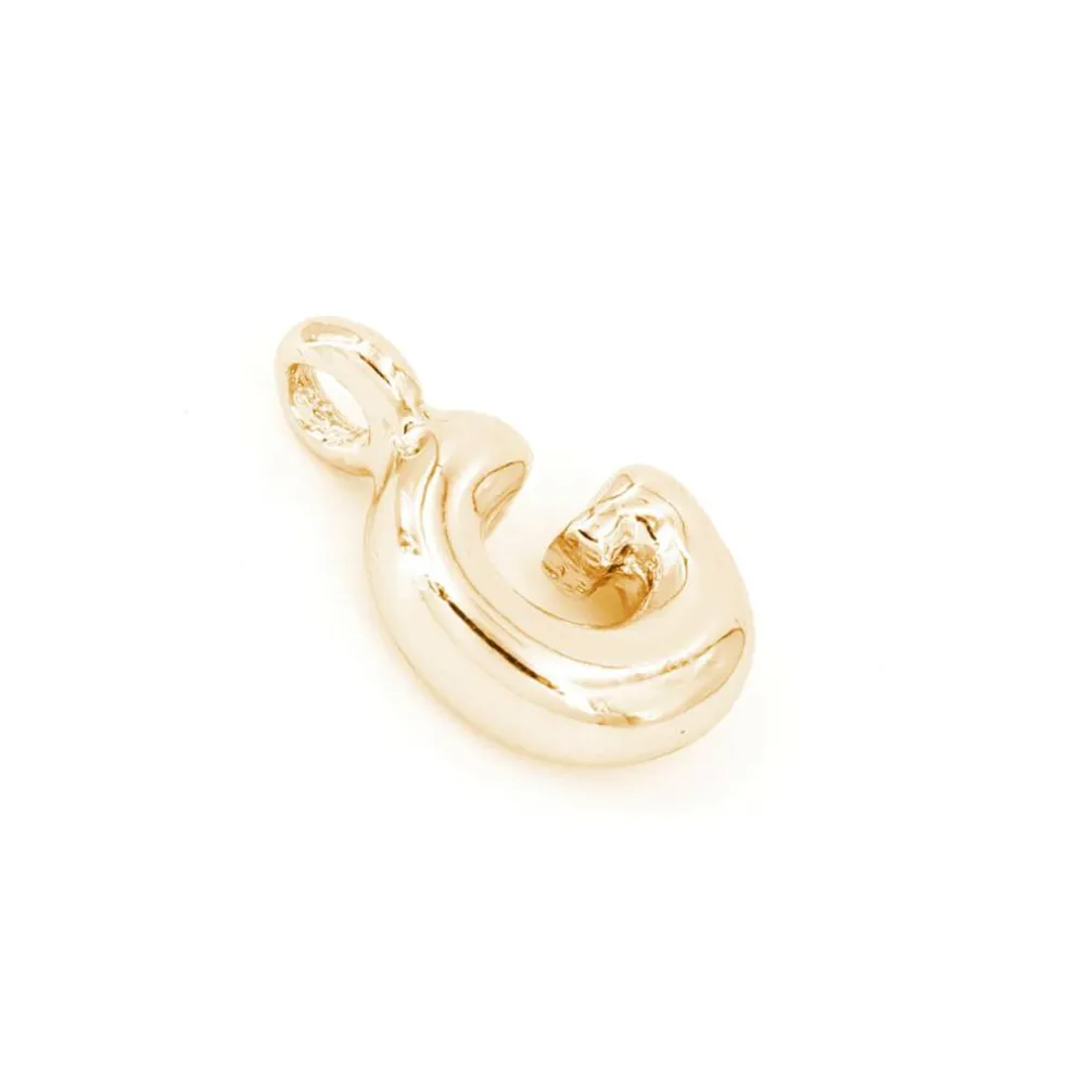 14K Gold Plated Metal Bubble Letter Charm by Bead Landing™