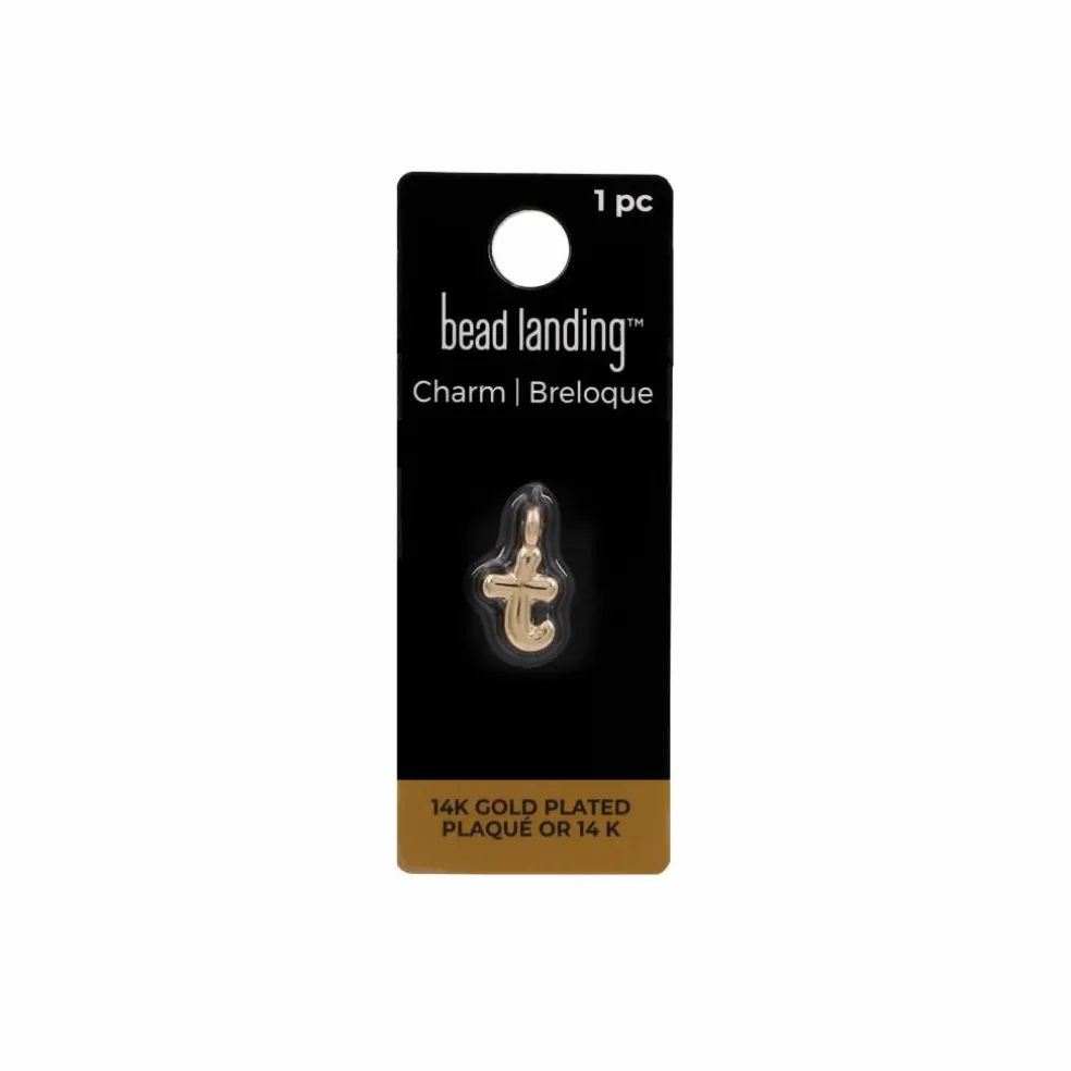 14K Gold Plated Metal Bubble Letter Charm by Bead Landing™