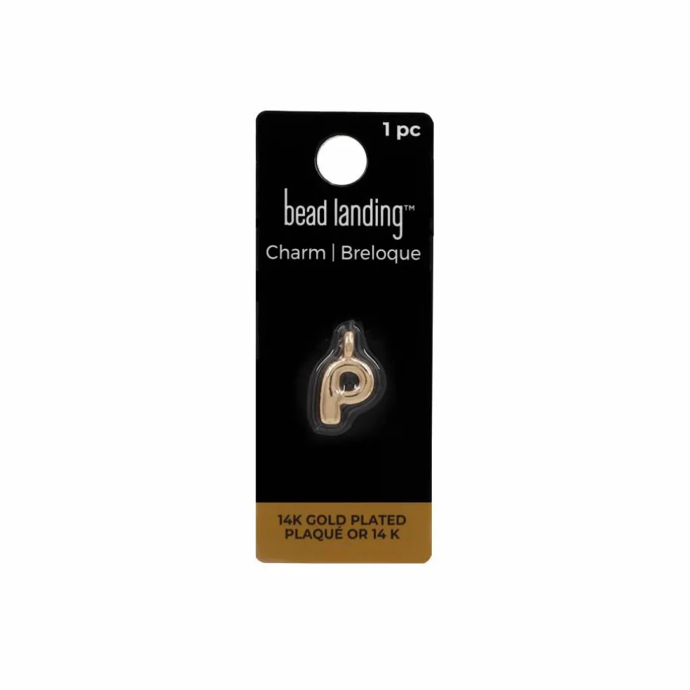 14K Gold Plated Metal Bubble Letter Charm by Bead Landing™