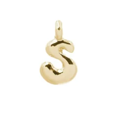 14K Gold Plated Metal Bubble Letter Charm by Bead Landing™