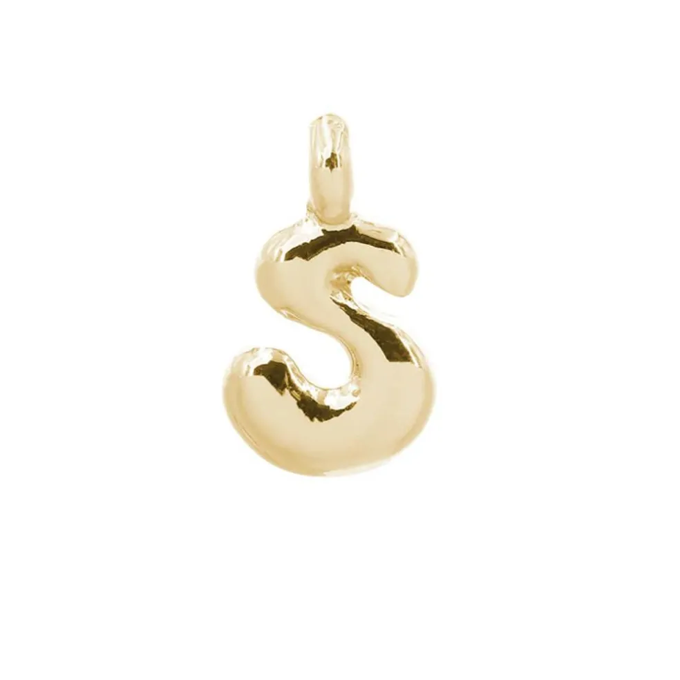 14K Gold Plated Metal Bubble Letter Charm by Bead Landing™