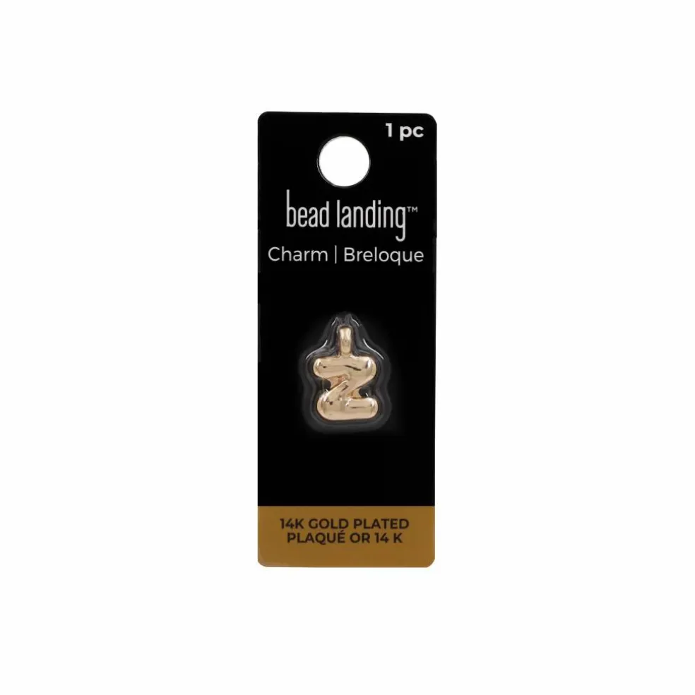 14K Gold Plated Metal Bubble Letter Charm by Bead Landing™
