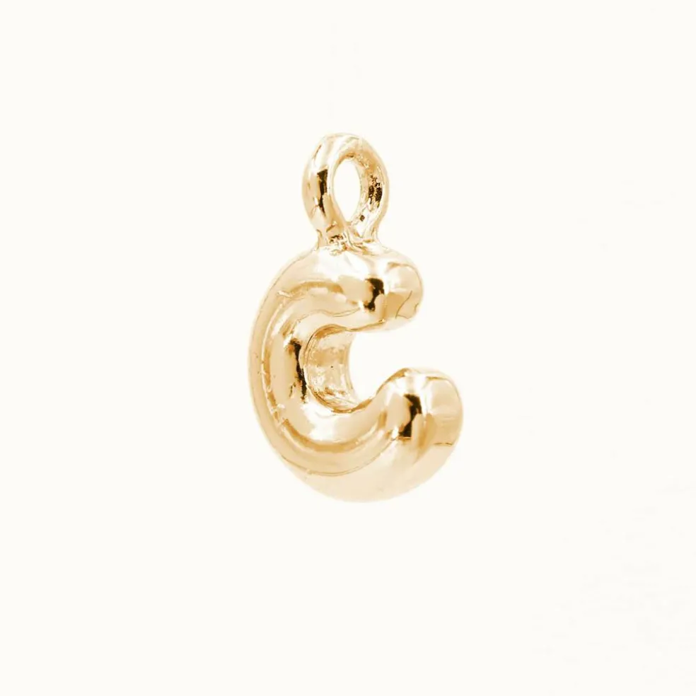 14K Gold Plated Metal Bubble Letter Charm by Bead Landing™