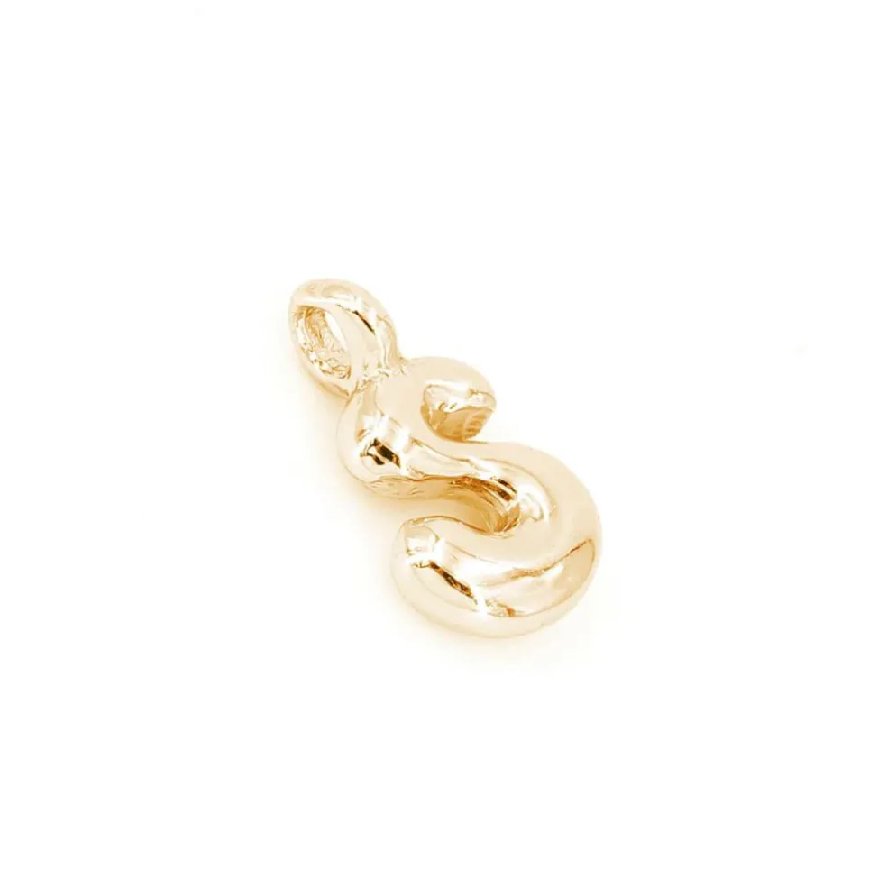 14K Gold Plated Metal Bubble Letter Charm by Bead Landing™