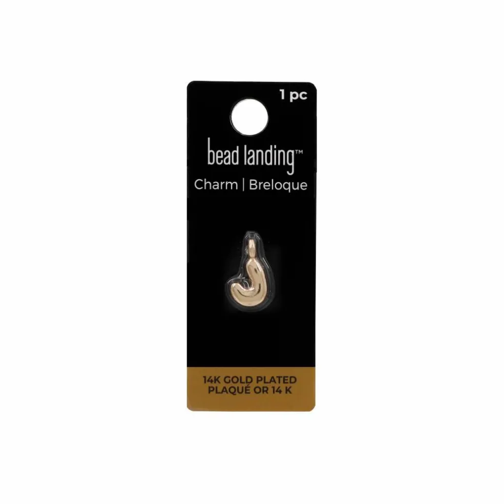 14K Gold Plated Metal Bubble Letter Charm by Bead Landing™