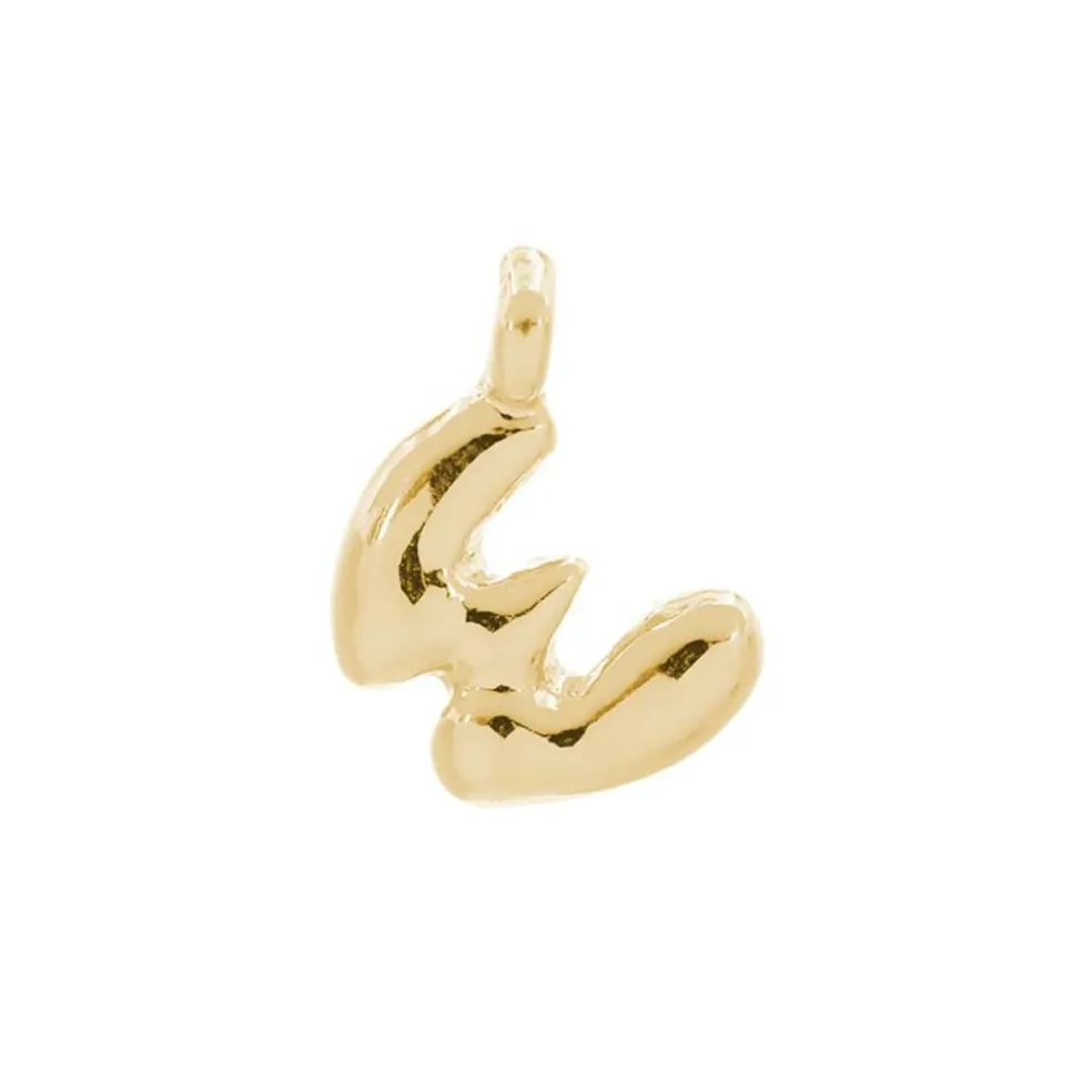 14K Gold Plated Metal Bubble Letter Charm by Bead Landing™