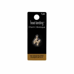 14K Gold Plated Metal Bubble Letter Charm by Bead Landing™