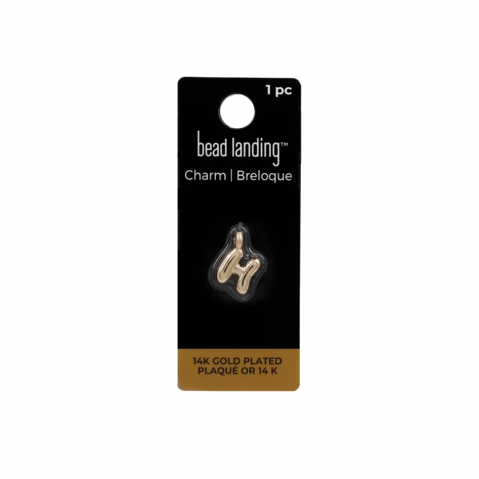 14K Gold Plated Metal Bubble Letter Charm by Bead Landing™