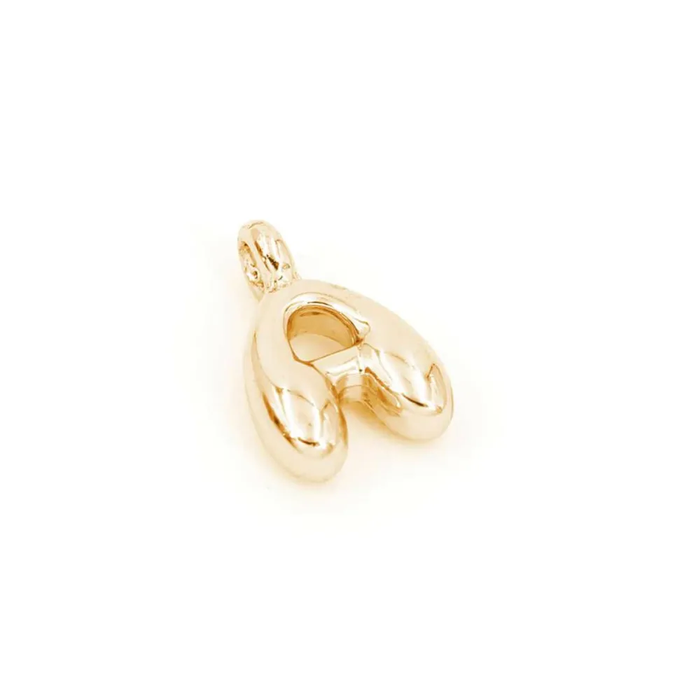 14K Gold Plated Metal Bubble Letter Charm by Bead Landing™
