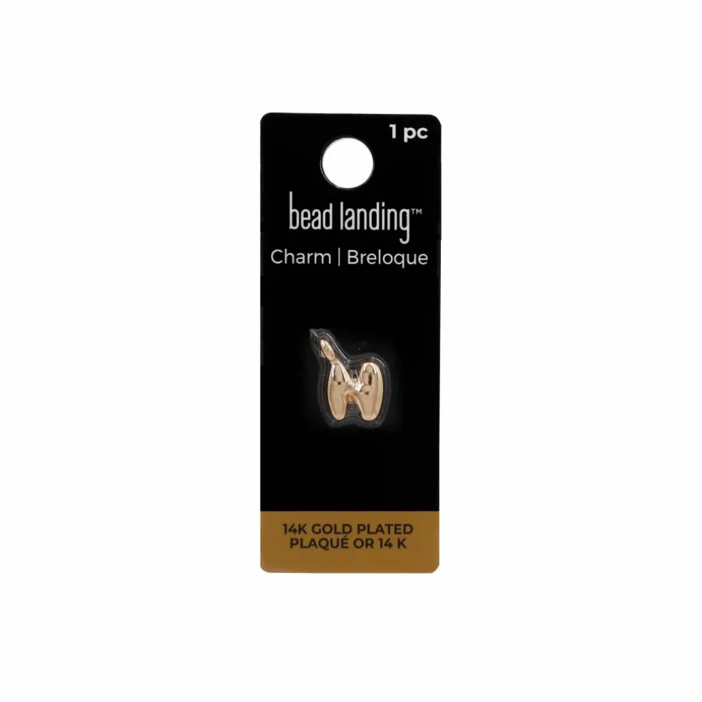 14K Gold Plated Metal Bubble Letter Charm by Bead Landing™