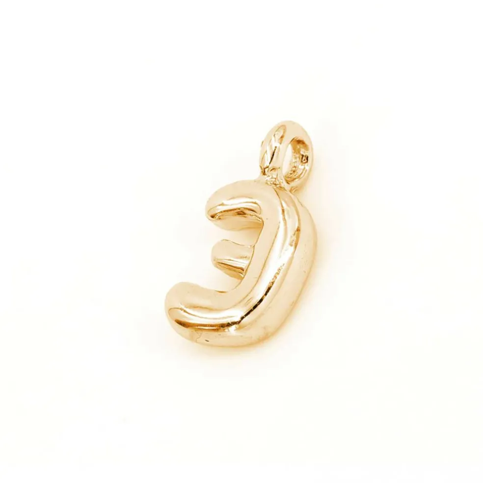 14K Gold Plated Metal Bubble Letter Charm by Bead Landing™