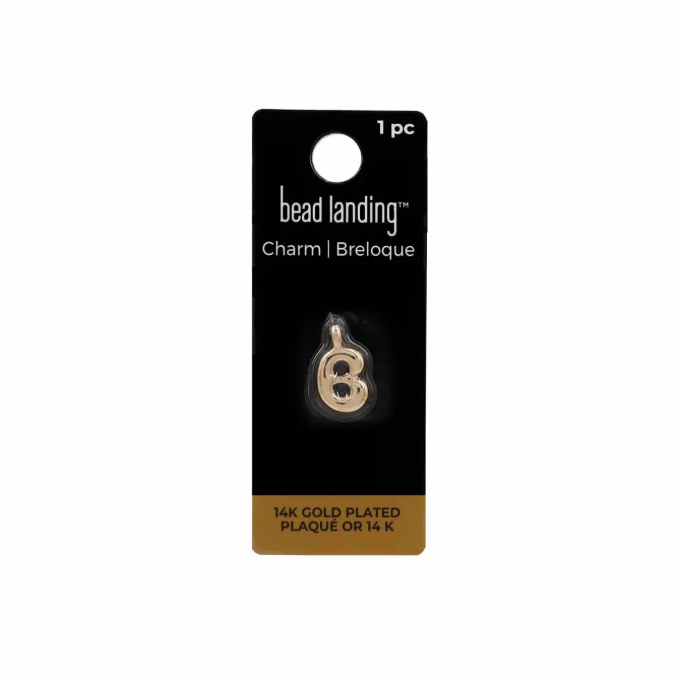 14K Gold Plated Metal Bubble Letter Charm by Bead Landing™