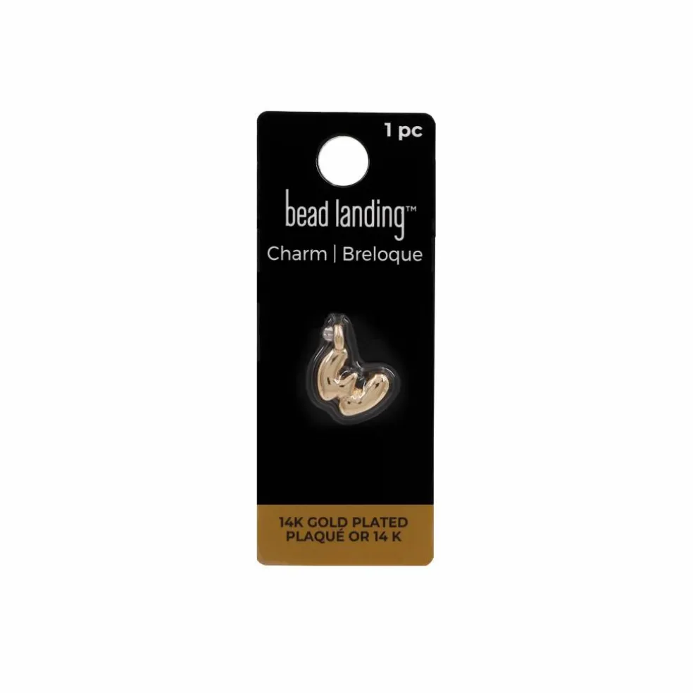 14K Gold Plated Metal Bubble Letter Charm by Bead Landing™