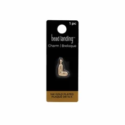 14K Gold Plated Metal Bubble Letter Charm by Bead Landing™