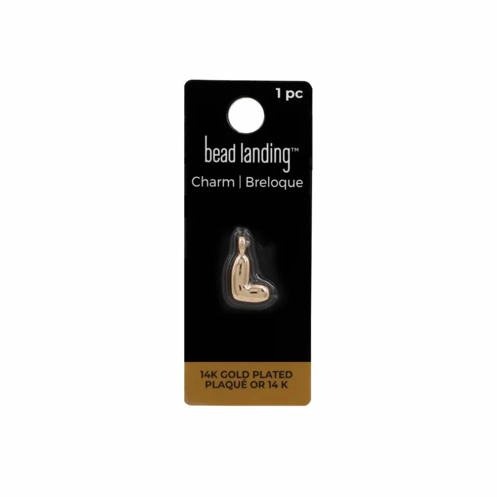 14K Gold Plated Metal Bubble Letter Charm by Bead Landing™